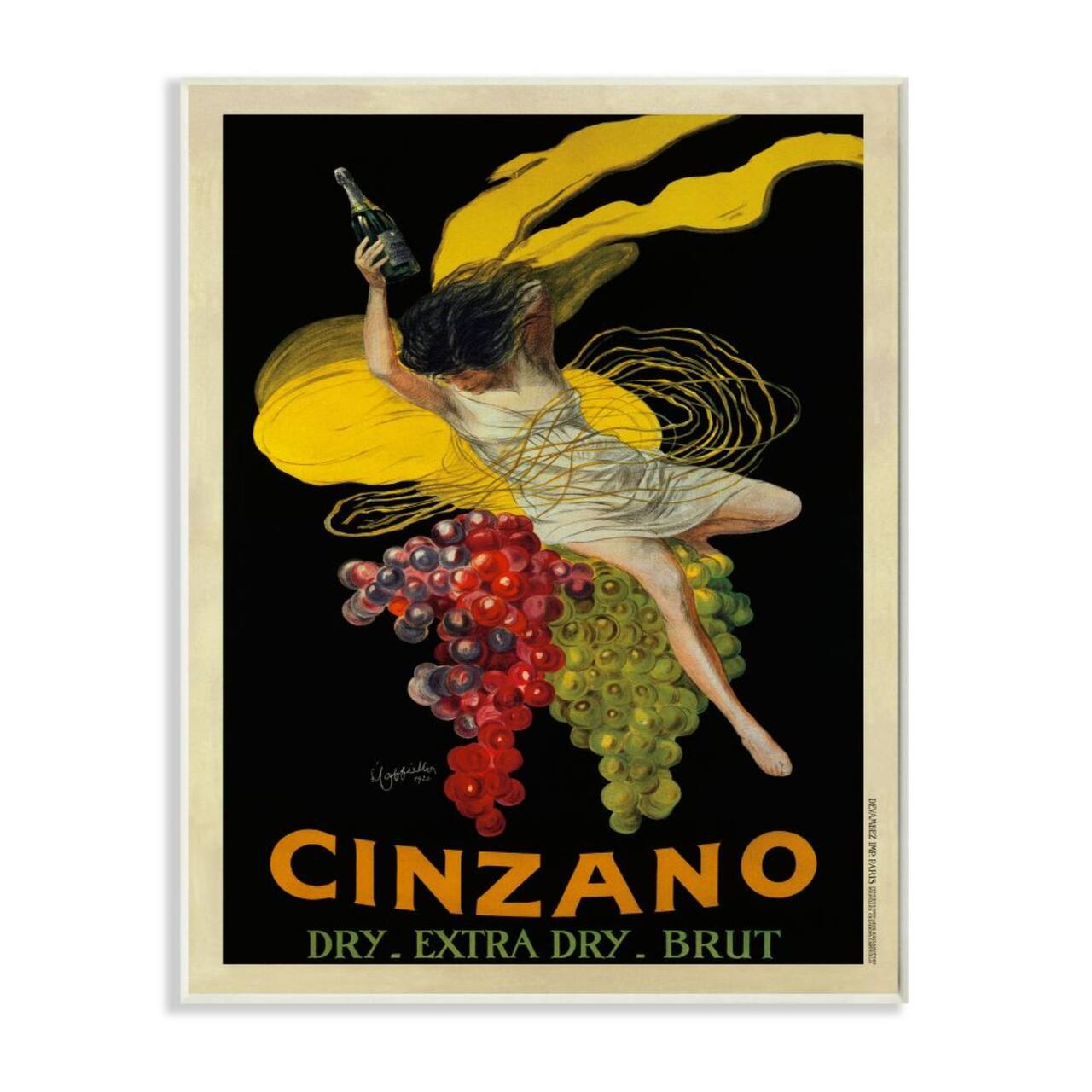 Stupell Industries Cinzano Vintage Poster Wine Design Wall Plaque